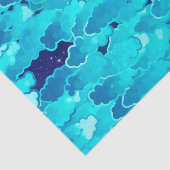 Japanse wolken, Evening Sky, Turquoise en Indigo Tissuepapier (Detail)