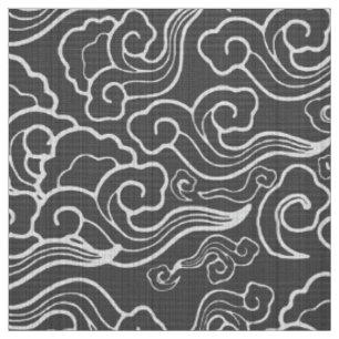 Japanse wolken, grafietgrijs / grijs Stof
