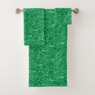 Japanse wolken, Jade Green Bad Handdoek
