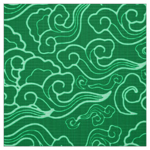 Japanse wolken, Jade Green Stof