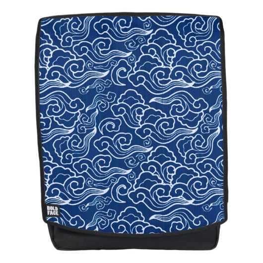  Japanse wolken, kobalt blauw en wit Rugtassen (Voorkant)