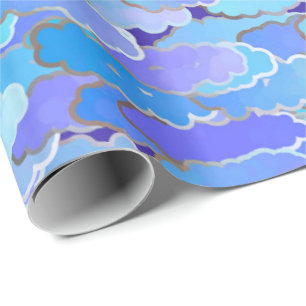 Japanse wolken, schemerlicht, Violet en kobalt Blu Cadeaupapier
