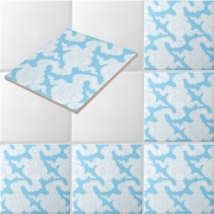 Japanse wolken stencil Ise Katagami patroon Tegeltje