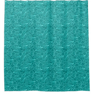 Japanse wolken, Turquoise en Aqua Douchegordijn