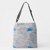 Japanse wolken, zomerdag, wit en hemelblauw crossbody tas (Achterkant)