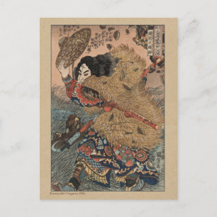 Japanse Woodcut door Kuniyoshi Utagawa Briefkaart