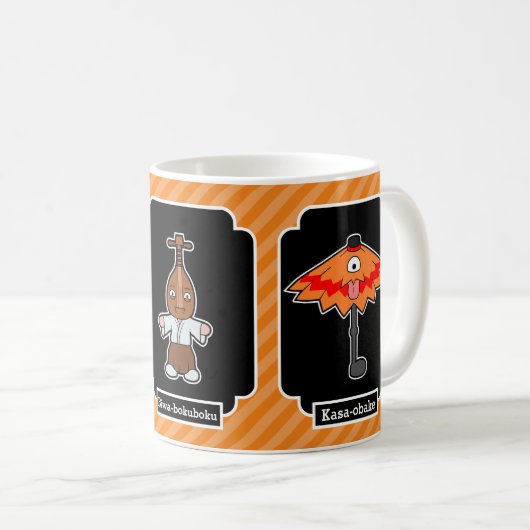 Japanse Yokai Lantaarn, Biwa en paraplu monster Koffiemok (Voorkant rechts)