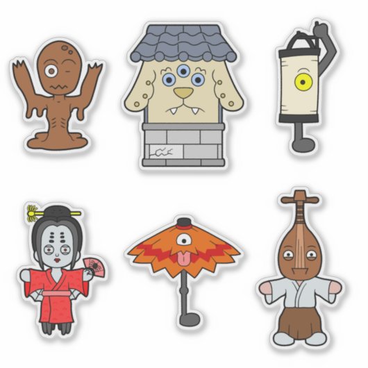 Japanse Yokai Vinyl Sticker Set 2 (Voorkant)