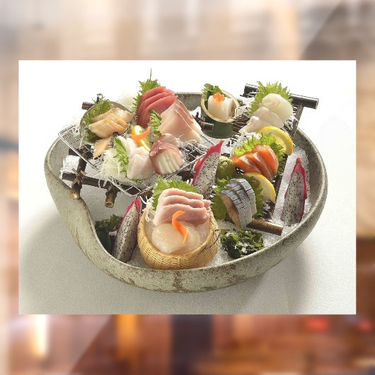 Japanse Zeevruchten Restaurant Zakelijk Raamsticker (Vel 2)