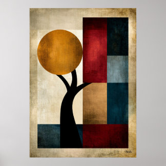 Japanse Zen Landschap Geometrische Abstracte Wandk Poster