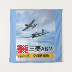  Japanse Zero Fighters - WWII Squadron Art Wandkleed