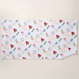 Japanse zomer vibes strand geschoren ijs vuurwerk strandlaken