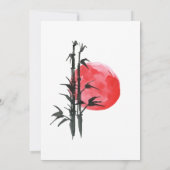 Japanse zon en Bamboe Wedding Kaart (Achterkant)