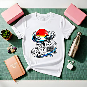 Japanse Zonsondergang Ontwerp voor Kattenliefhebbe Tri-Blend Shirt