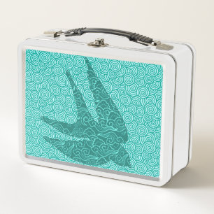 Japanse zwaluw in vlucht, turquoise en aqua