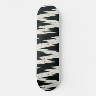  Japanse zwarte en witte bloemen Skateboard