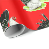 Japanse zwarte witte bantams cadeaupapier (Rol Hoek)