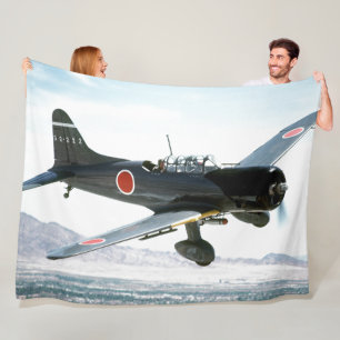 JAPENESWE ZERO FIGHTER PLANE FLEECE DEKEN