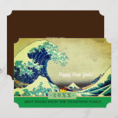 Japon Art & Bonne Année ! Carte /Kanagawa Wave (Devant / Derrière)