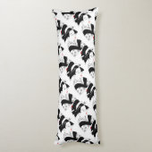 Japon Belle femme Geisha Coussin noir blanc (Dos (Vertical))