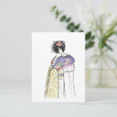 Japon Geisha carte postale Art (Debout devant)