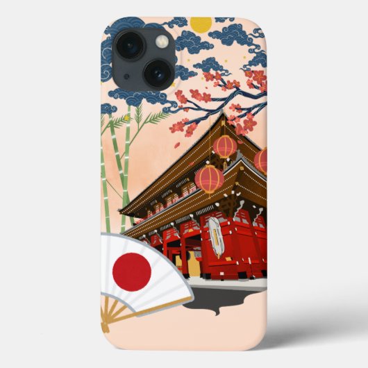 Japon iPhone 13 Coque - Art Japonais Traditionnel (Verso)