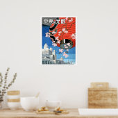 Japon, lanterne, affiche de voyage japonaise vinta (Cuisine)