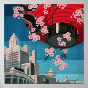 Japon Tokyo Vintage Japonais affiche de voyage