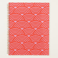 Japon Vague Seigaiha Motif rose rouge