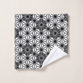 Japonais Asanoha ou Star Motif - blanc et noir (Gant de toilette)