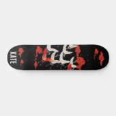 Japonais Flying Cranes Black Skateboard (Horz)