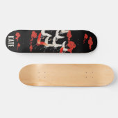 Japonais Flying Cranes Black Skateboard (Horz)