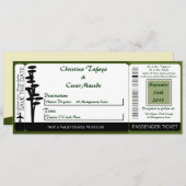 Japonais Green Hi Boarding Pass Faire-part de mari (Devant / Derrière)