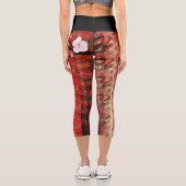 Japonais grue soleil Japon sakura rouge Leggings c (Verso)