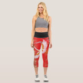 Japonais grue soleil Japon sakura rouge Leggings c (Recto)