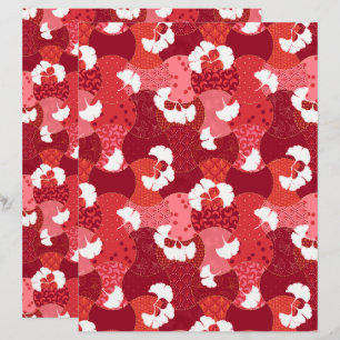 Japonais Kimono Motif Red Ginkgo papier à scandale