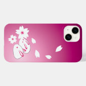 Japonais lapins de neige et Sakura iPhone 14 Coque (Verso (horizontal))