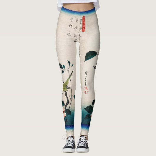 JAPONAIS OISEAUX IMPRIMÉS Leggings (Devant)