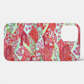 Japonais Rouge Floral Origami iPhone 12 Coque (Verso (horizontal))