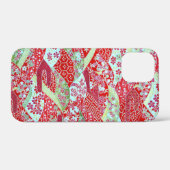 Japonais Rouge Floral Origami iPhone 12 Mini Coque (Verso (horizontal))
