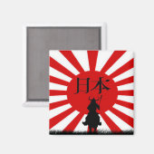 Japonais Samurai & Drapeau Patriotique Art Magnet (Recto/Verso)