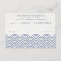 Japonais Seigaiha Vague Elégant Mariage Plage RSVP