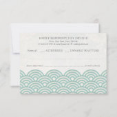 Japonais Seigaiha Vague Elégant Mariage Plage RSVP (Devant)