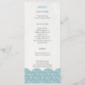 Japonais Seigaiha Waves Elegant Beach Wedding Menu (Dos)
