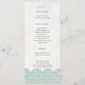 Japonais Seigaiha Waves Elegant Beach Wedding Menu (Dos)