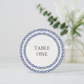 Japonais Seigha Stylisé Vagues Numéro de table ron (Debout devant)