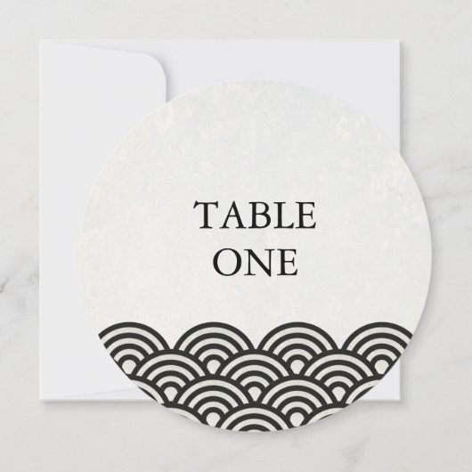 Japonais Seigha Stylisé Vagues Numéro de table ron (Dos)