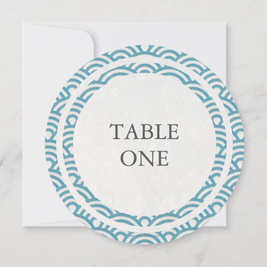 Japonais Seigha Stylisé Vagues Numéro de table ron (Dos)