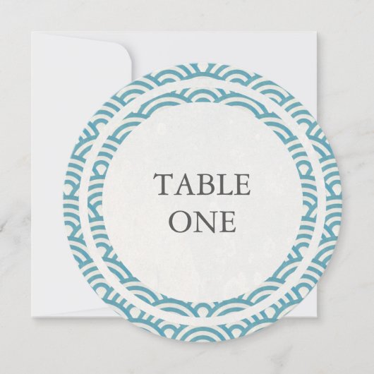 Japonais Seigha Stylisé Vagues Numéro de table ron (Devant)