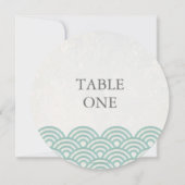 Japonais Seigha Stylisé Vagues Numéro de table ron (Dos)